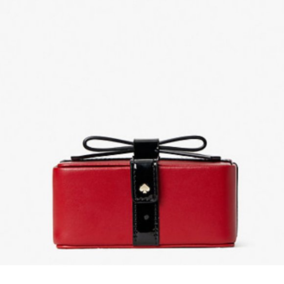 Kate Spade red present gift box Jewelry Case bag nwot - Picture 1 of 7